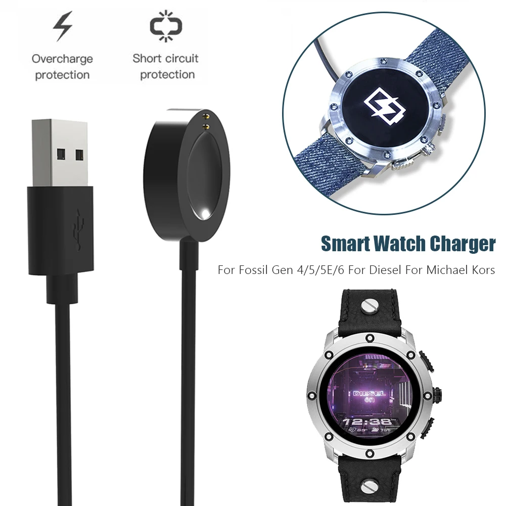 Fossil Watches Smartwatch Charger - แท่นชาร์จแม่เหล็ก USB สำหรับ Gen6ฟอสซิล/Gen5/Gen4/กิจการ/นักสำรวจ/สายชาร์จอุปกรณ์เสริมสำหรับสมาร์ทวอท์ชดีเซล