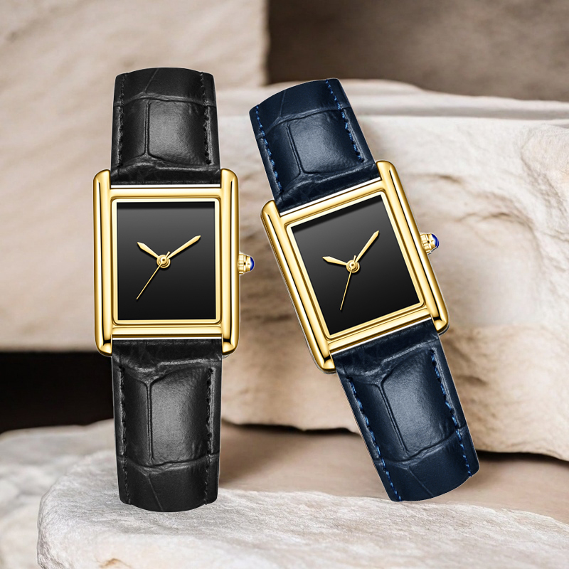 Cartier Watch Tank - ถังสแควร์นาฬิกาแบรนด์หรูผู้หญิงแฟชั่นสุภาพสตรีนาฬิกากันน้ํานาฬิกาข้อมือควอตซ์หญิงนาฬิกาของขวัญ reloj