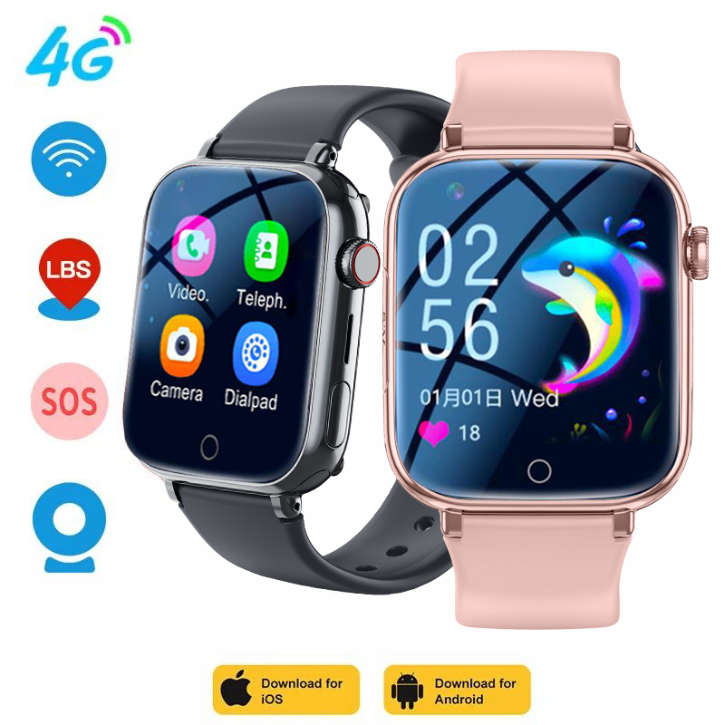 Kids Watches Not Smartwatch - 4G สมาร์ทวอทช์สำหรับเด็ก LBS ตำแหน่ง SOS โทรศัพท์ซิมการ์ดกล้องนาฬิกาปลุกเด็กนาฬิกาอิเล็กทรอนิกส์ของขวัญสำหรับเด็กผู้หญิง