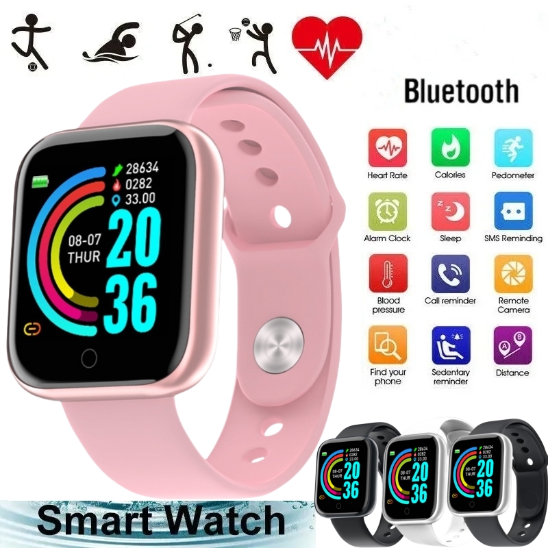 Watch Smart Y68 - นาฬิกาสมาร์ทสําหรับผู้หญิงผู้ชายเชื่อมต่อบลูทูธโทรศัพท์เครื่องเล่นเพลงควบคุม Fitness Heart Rate Monitor สร้อยข้อมือกีฬาดิจิตอล