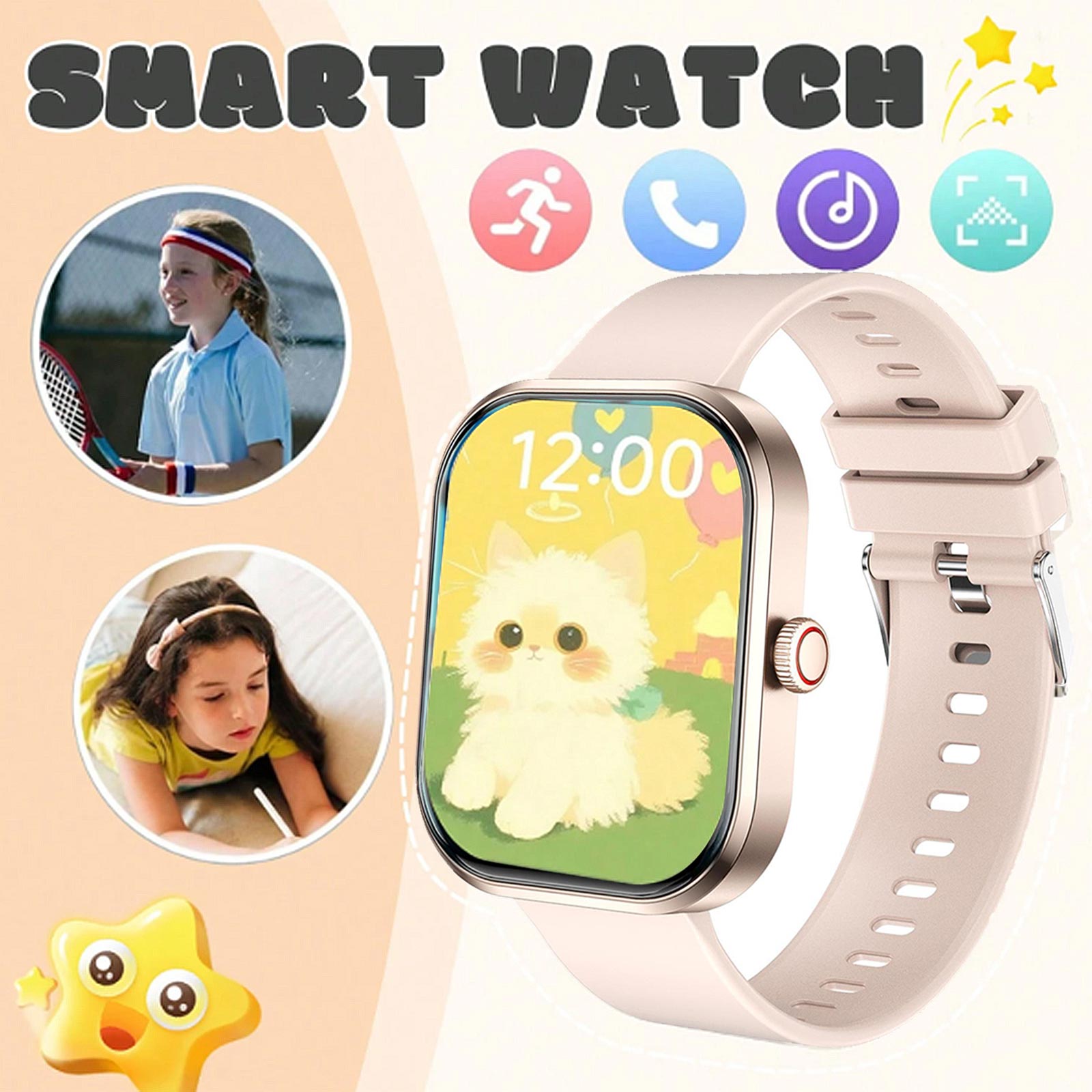 Kids Watches Not Smartwatch - นาฬิกาอัจฉริยะสำหรับเด็กที่เก็บความทรงจำอันแสนหวาน - โทรแบบไร้สาย, เพลง, วอลเปเปอร์แบบกำหนดเอง, อัลบั้มรูป