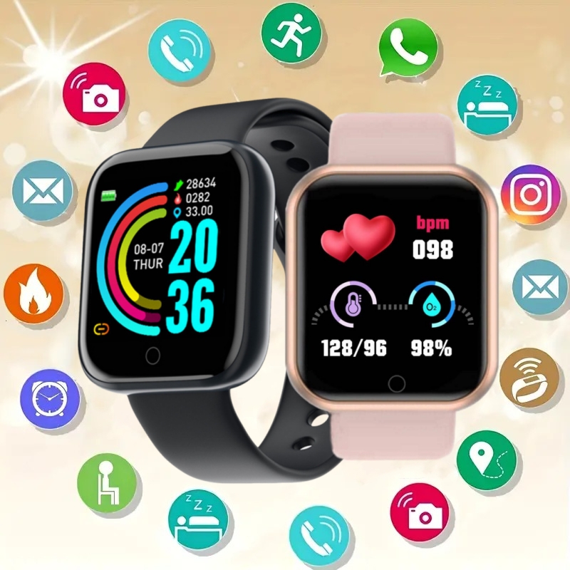 Watch Smart Y68 - นาฬิกาผู้ชายสร้อยข้อมือฟิตเนสอิเล็กทรอนิกส์Smartwatchสมาร์ทนาฬิกาY68 D20 Sleep MonitorของขวัญสําหรับIOS Androidสมาร์ทโฟนนาฬิกาปลุก