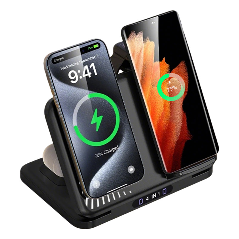 Smartwatch Watches For Iphone - แท่นชาร์จไร้สายแบบแม่เหล็ก 4 in 1 สำหรับโทรศัพท์มือถือ รองรับการชาร์จเร็ว