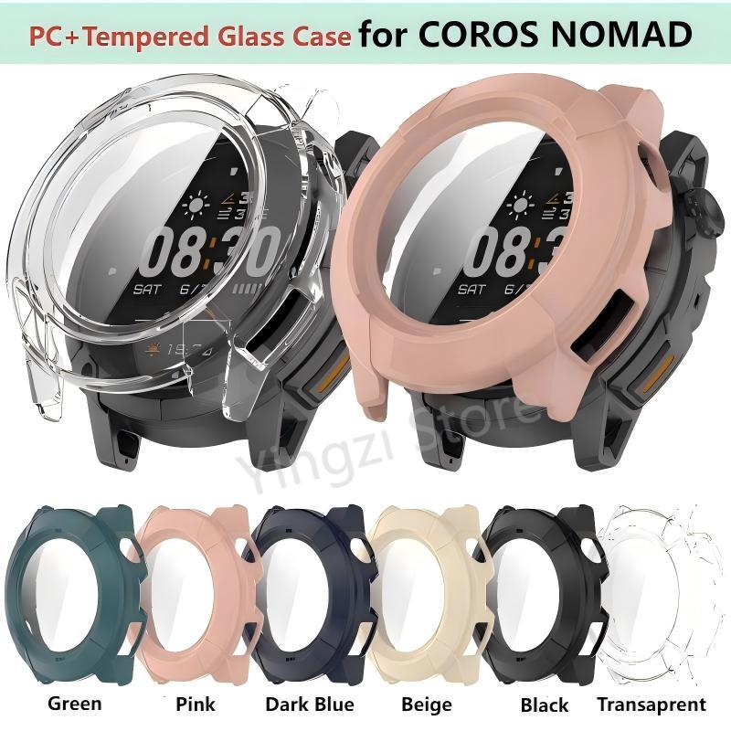 Watch Smartwatch Android - เคสพีซี+กระจกนิรภัยสำหรับสายนาฬิกาอัจฉริยะ COROS NOMAD พร้อมกันกระแทกแบบเต็มตัว สำหรับอุปกรณ์เสริมฟิล์มกันรอยหน้าจอ NOMAD