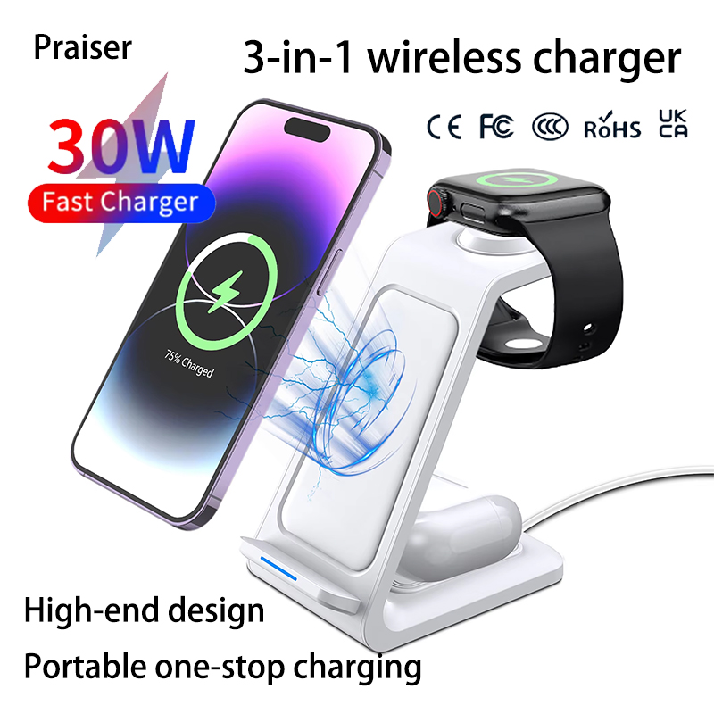Smartwatch Watches For Iphone - แท่นชาร์จไร้สาย 3 in 1 15W สำหรับ