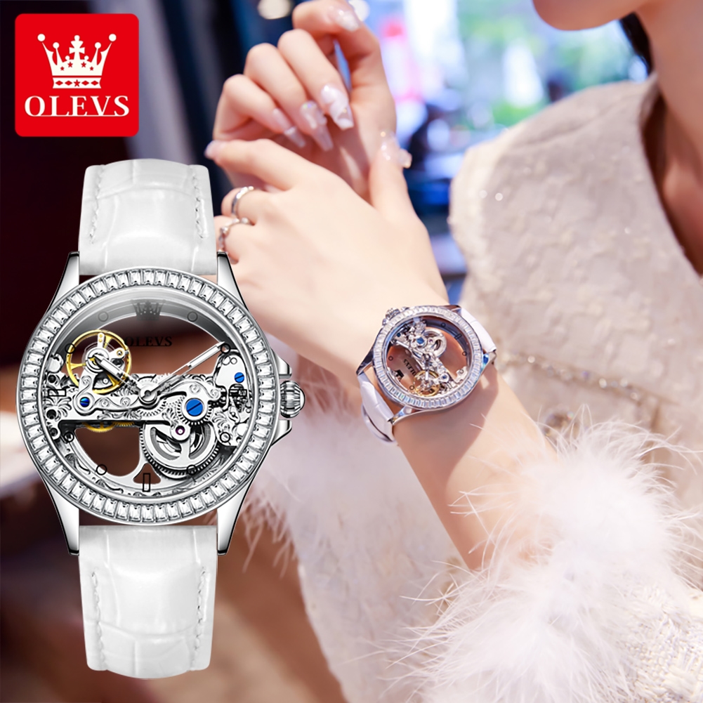 นาฬิกาคู่ OLEVS ของแท้ โครงสร้ - Skeleton Mechanical Watch บทวิจารณ์และราคา