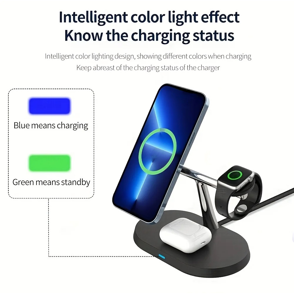 แท่นชาร์จไร้สายแม่เหล็ก 3 in 1 - Smartwatch Watches For Iphone บทวิจารณ์และราคา