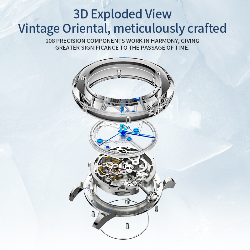 นาฬิกาข้อมือผู้ชายแบบกลไกที่ปร - Skeleton Mechanical Watch บทวิจารณ์และราคา