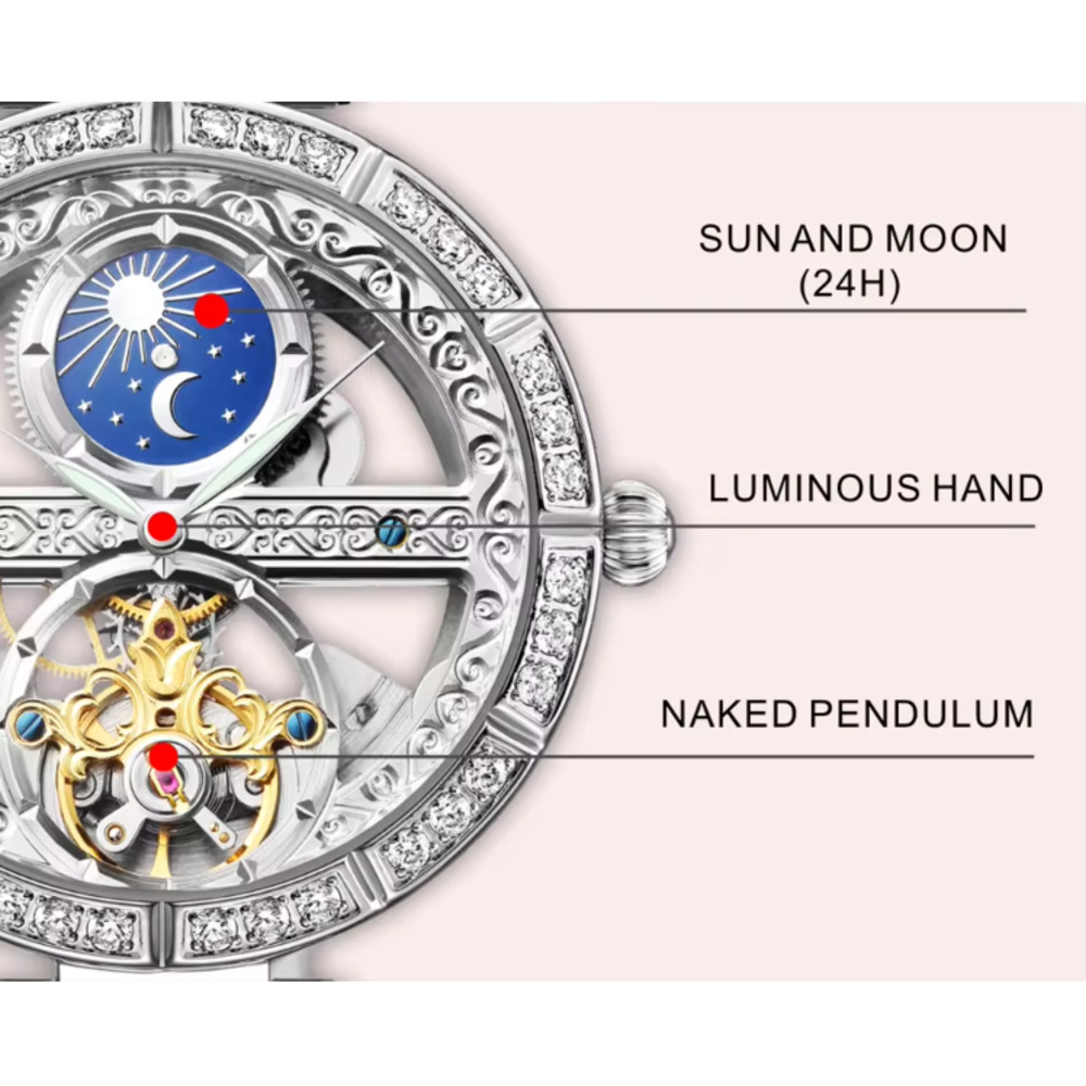 นาฬิกากลไกทัวร์บิลอนโครงกระดูก - Skeleton Mechanical Watch บทวิจารณ์และราคา