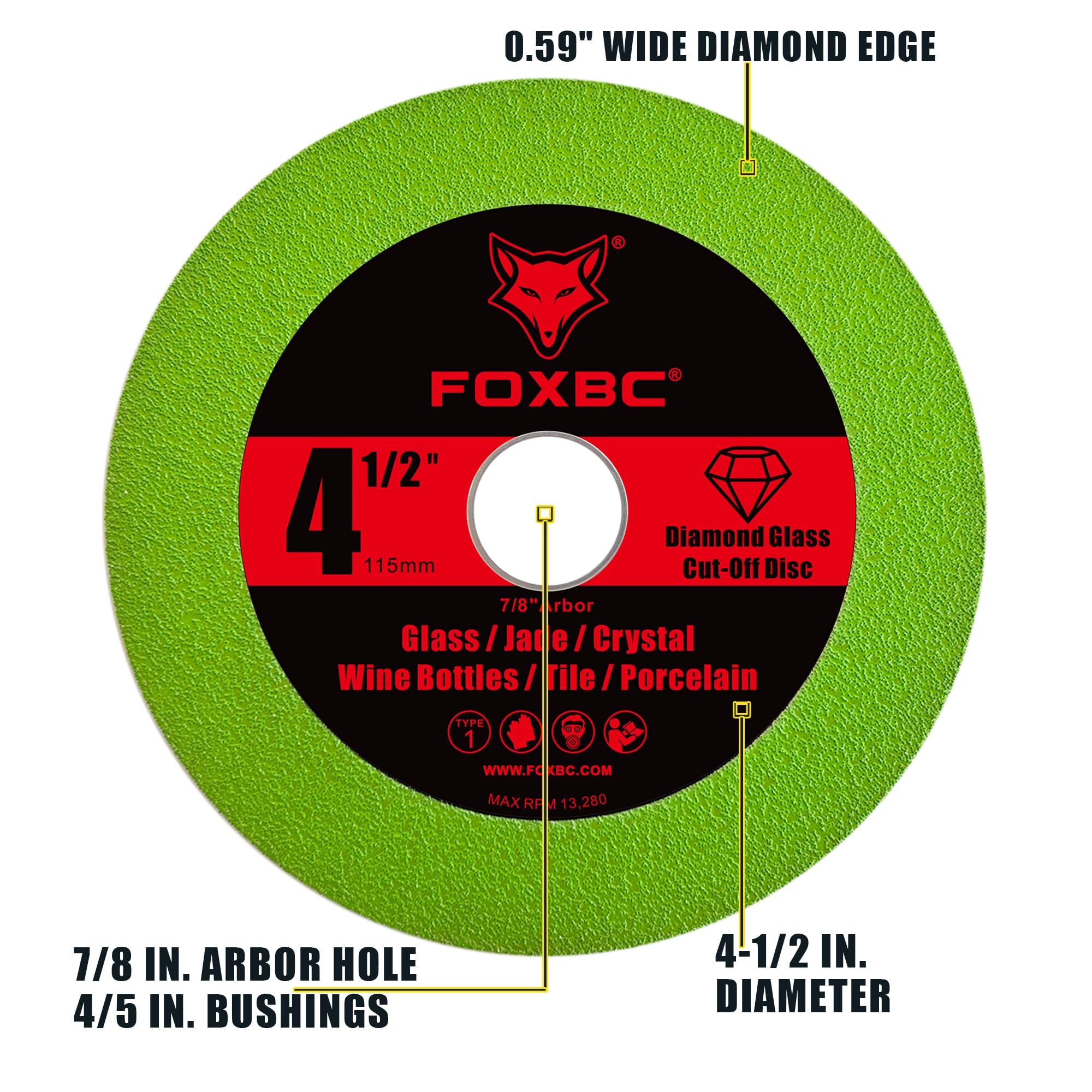 FOXBC 115 มม.เพชรแผ่นตัดกระจกส - Crystal Press Tool บทวิจารณ์และราคา