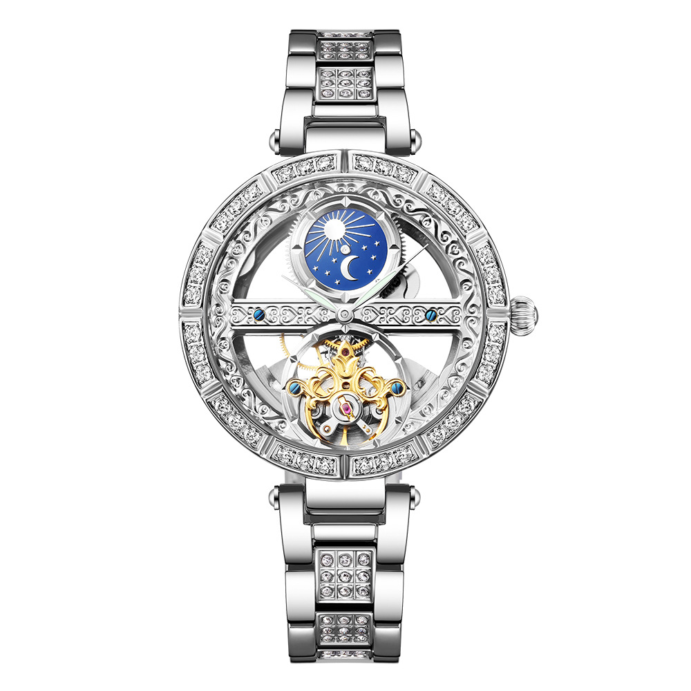 สุภาพสตรีนาฬิกาผู้หญิงอัตโนมัต - Skeleton Mechanical Watch บทวิจารณ์และราคา
