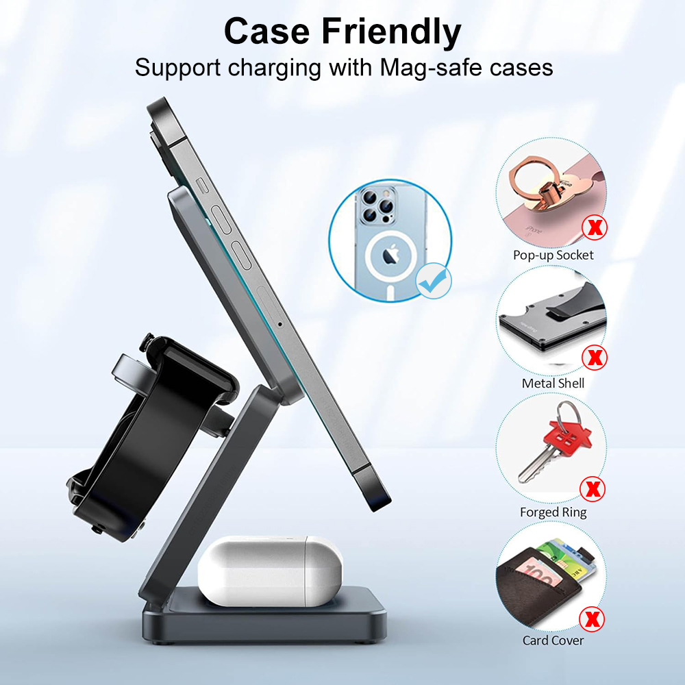 3 ใน 1 แบบพับได้ Magnetic Wire - Smartwatch Watches For Iphone บทวิจารณ์และราคา