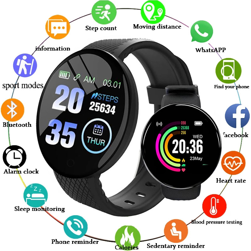 D18 สมาร์ทนาฬิกา Heart Rate Mo - Watch Smart Y68 บทวิจารณ์และราคา