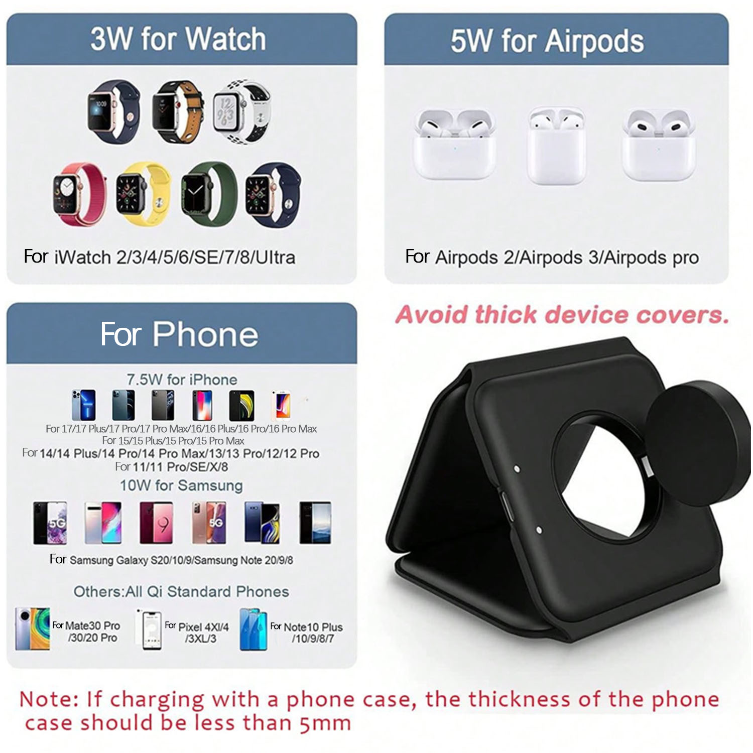 สถานีชาร์จไร้สาย 3-in-1 ชาร์จเ - Smartwatch Watches For Iphone บทวิจารณ์และราคา